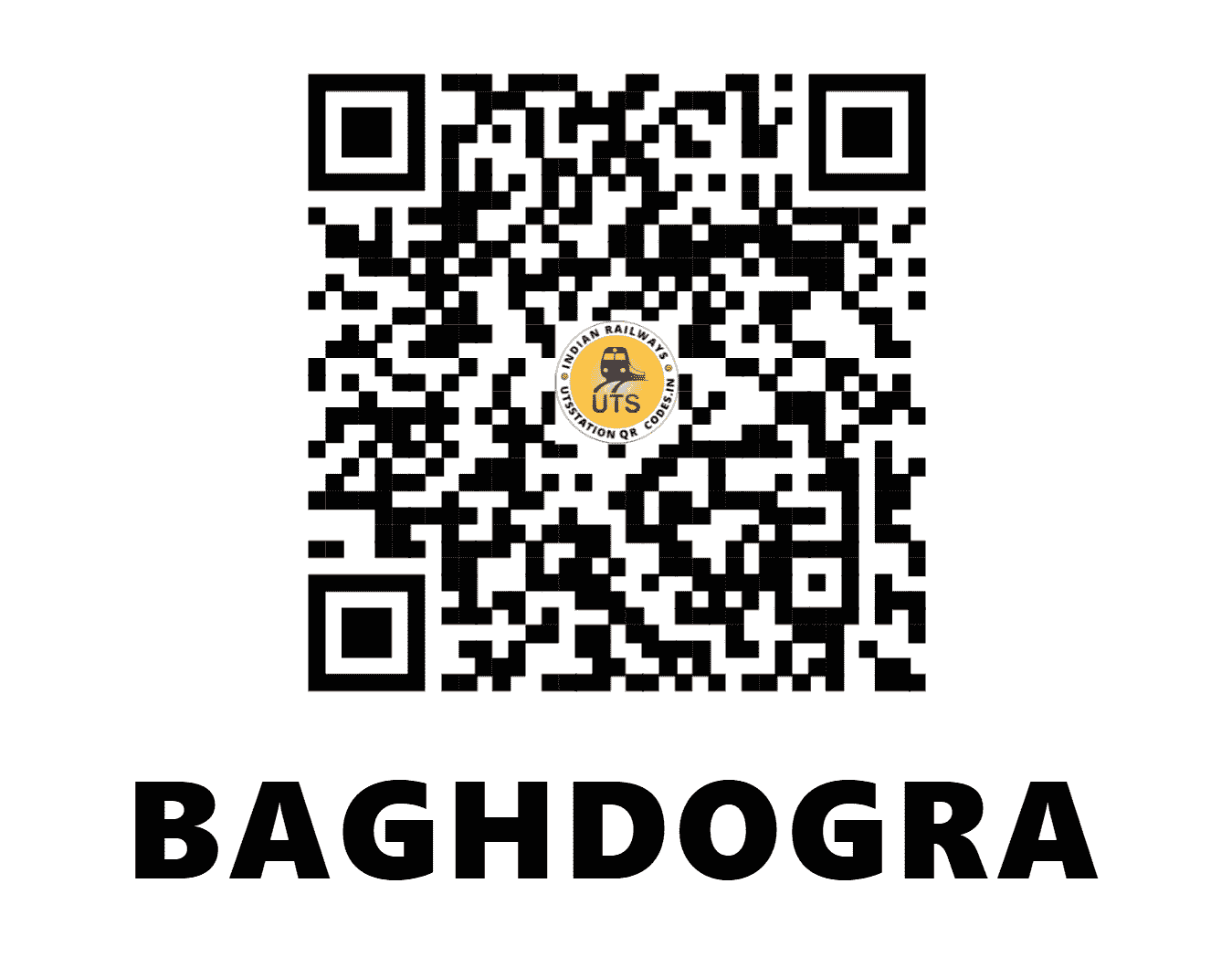 UTS QR Code for BAGHDOGRA - BORA - NF (WEST BENGAL)
